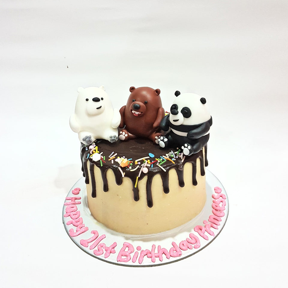 We Bare Bears Customised Chocolate Cake
