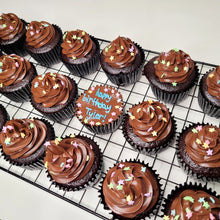 Load image into Gallery viewer, Dark Chocolate Cupcakes with Star Sprinklers
