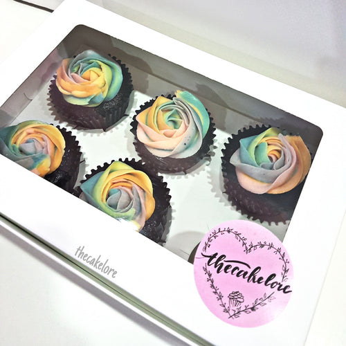 Pastel Rainbow Cupcakes in a Box by thecakelore